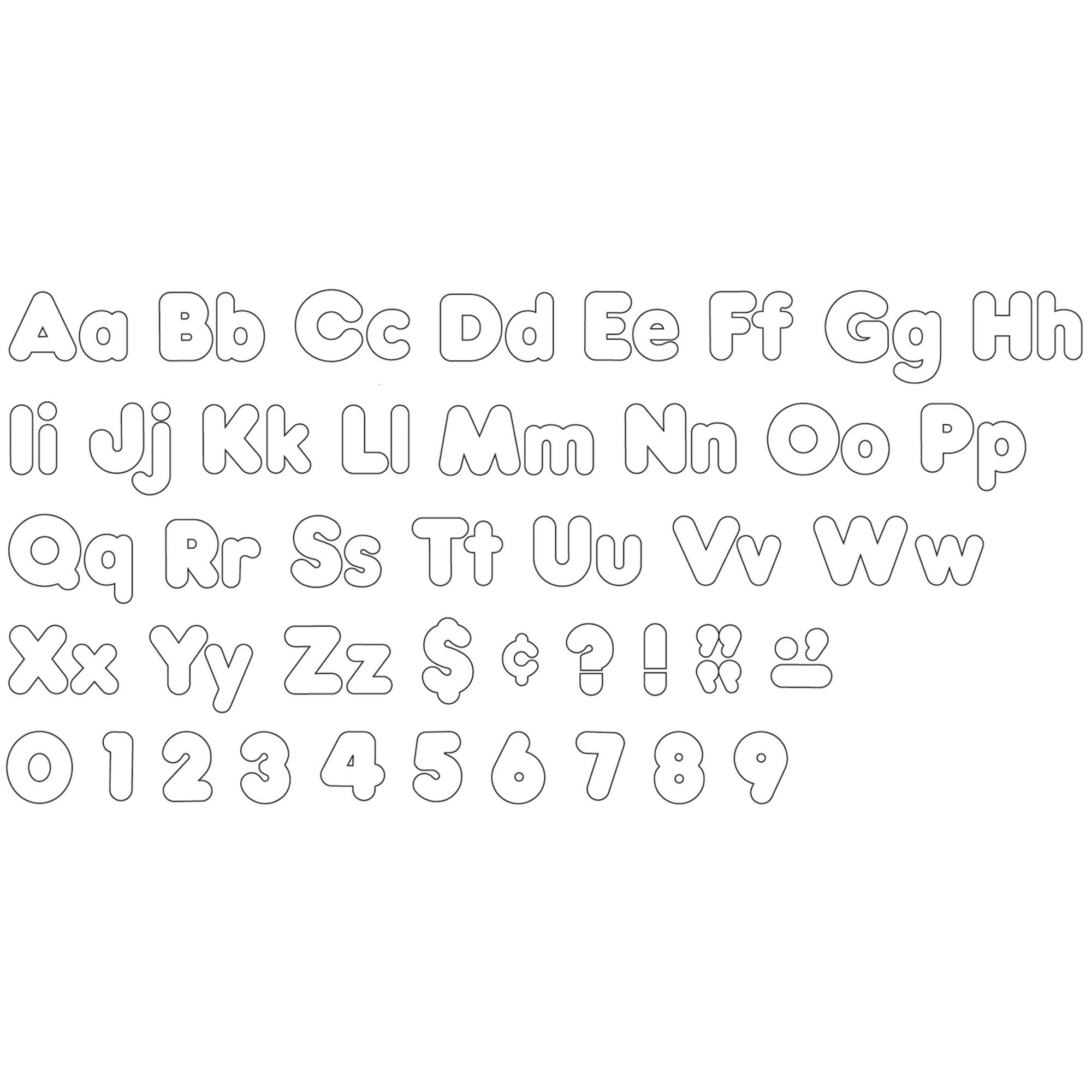 TREND Enterprises® White 4-Inch Casual Uppercase/Lowercase Combo Pack Ready Letters®, 182 Per Pack